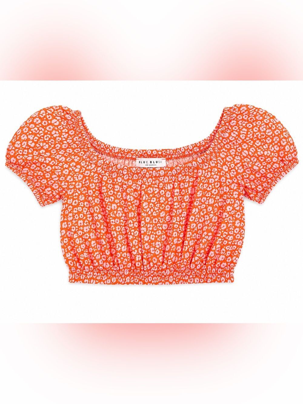 Blue Blush Los Angeles Women’s Off Shoulder Crop Top Orange Pink Size Small